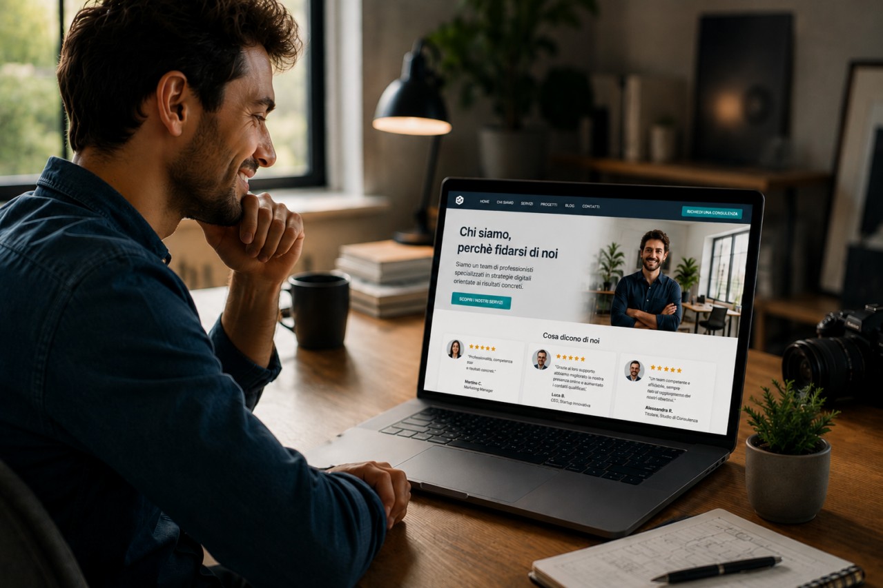 Realizzazione sito web che spiega subito chi sei e perché fidarsi Realizzazione sito web che spiega subito chi sei e perché fidarsi