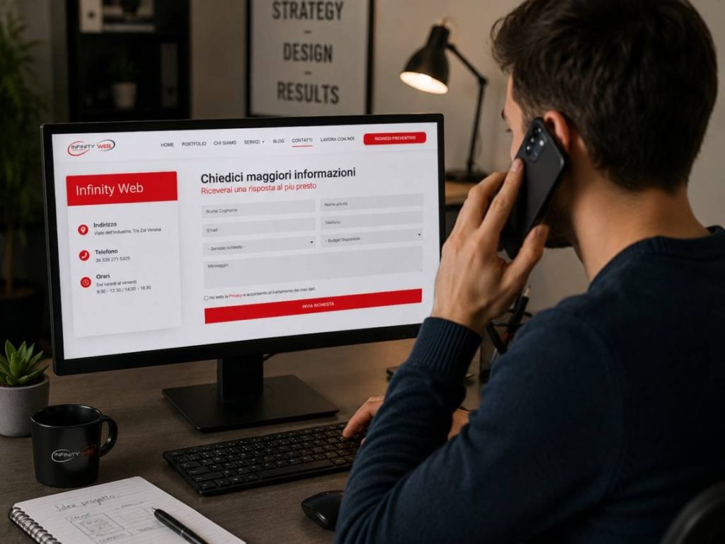 Sito web professionale per guidare la percezione e i contatti